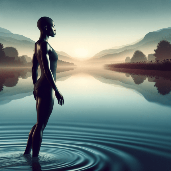 Visualization of an athlete deeply focused in a serene environment