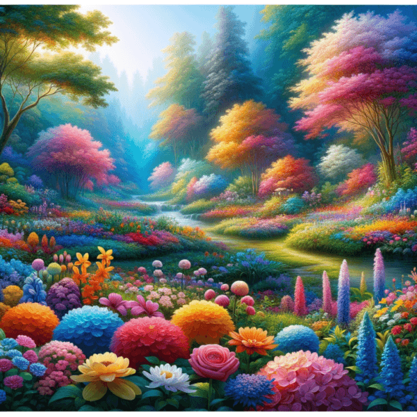A lush garden in full bloom symbolizing personal growth and resilience