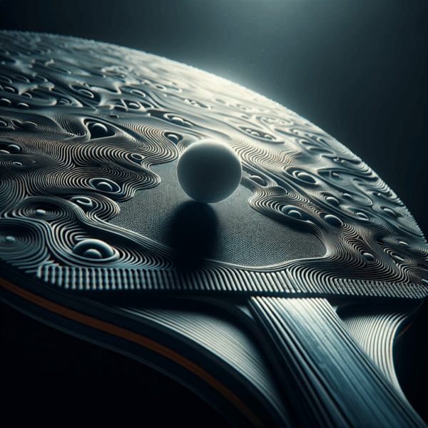 An energetic visual of a table tennis racket poised to strike, embodying readiness and confidence.