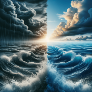 Calming ocean waves symbolizing the hypnosis process for reducing shopping temptations