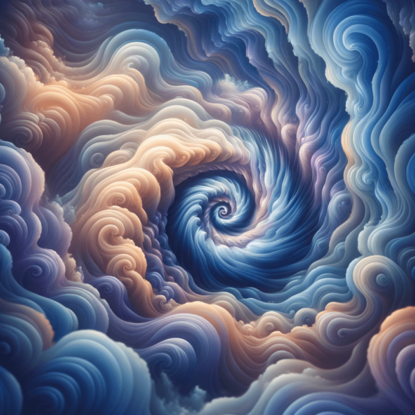 Visualization of calming spirals symbolizing the process of hypnosis