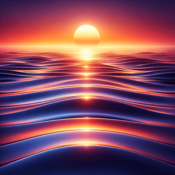 serene ocean waves at sunset providing stress relief