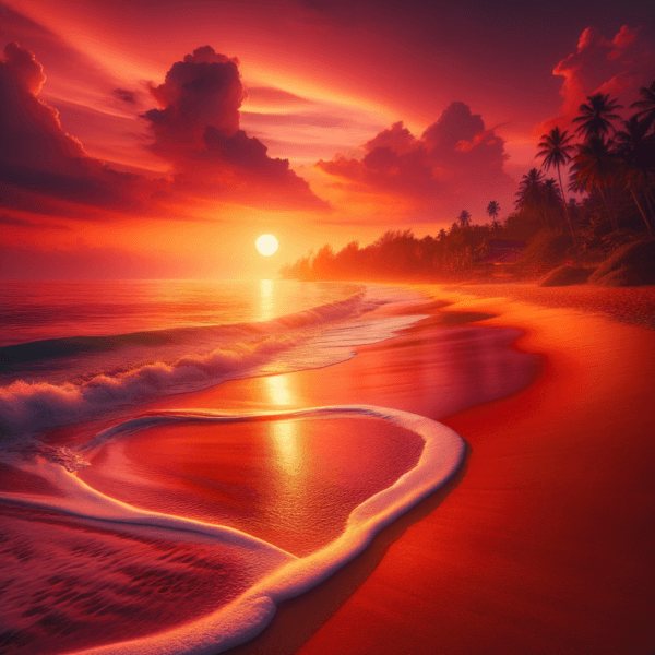 Peaceful sunset view from the beach symbolizes tranquility