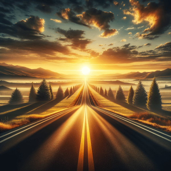 Illustration of a focused path leading to business goals