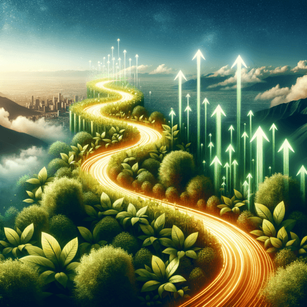 abstract business growth through synergy