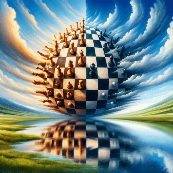 Visualization of a chessboard guiding a clear mental path