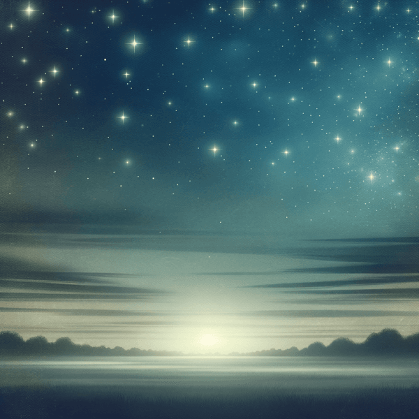 calm nighttime scene with stars and gentle textures