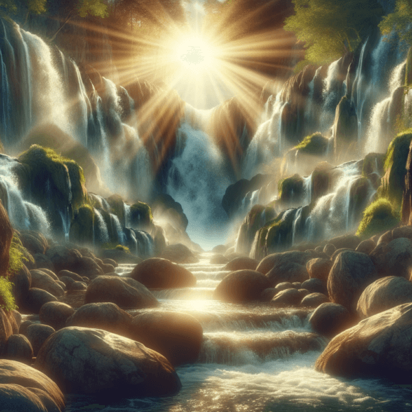 waterfall symbolizing flow and transformation