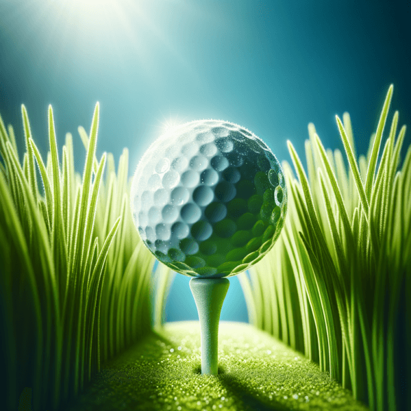 A focused golfer preparing for a shot, symbolizing concentration and calm.