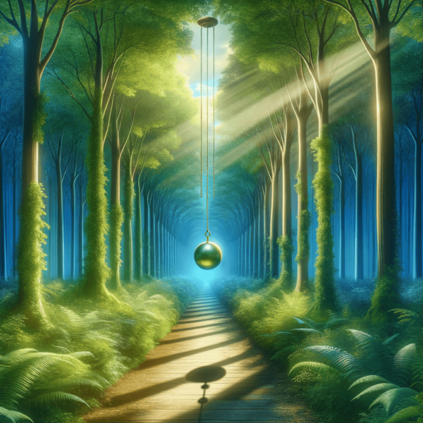 Tranquil forest pathway for emotional transformation with hypnosis