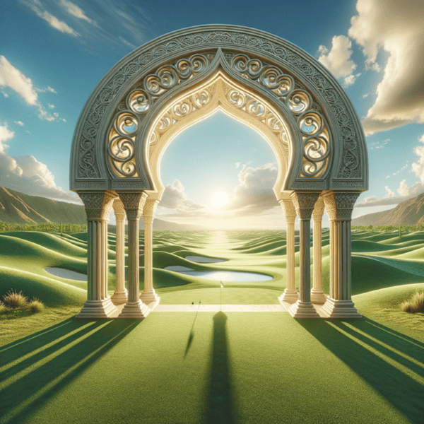 A gateway to the golf course representing the start of your mastery journey.