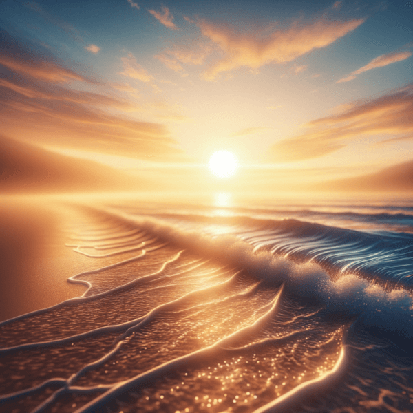 Gentle waves on a shore representing consistent relational harmony
