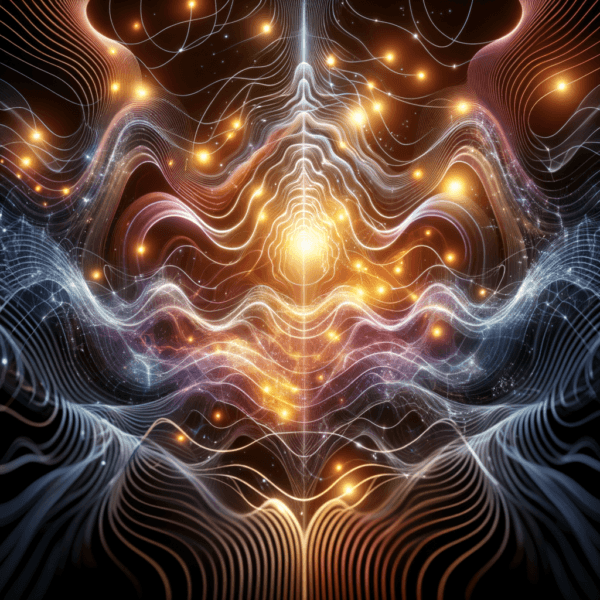 Abstract visualization of brain transformation with gentle waves and light