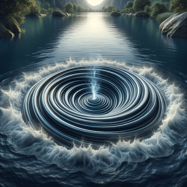 Calming visual of a subtle vortex of energy with soft lighting