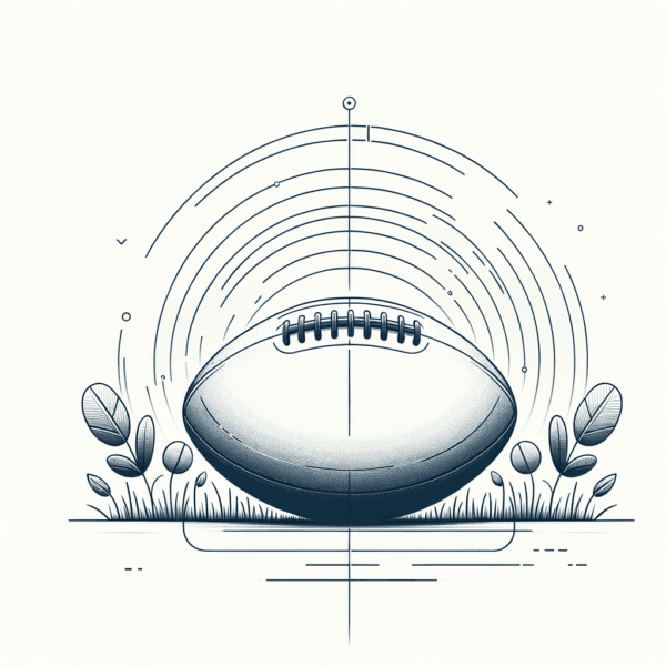 A tranquil rugby ball in an artistic swirl of growth.