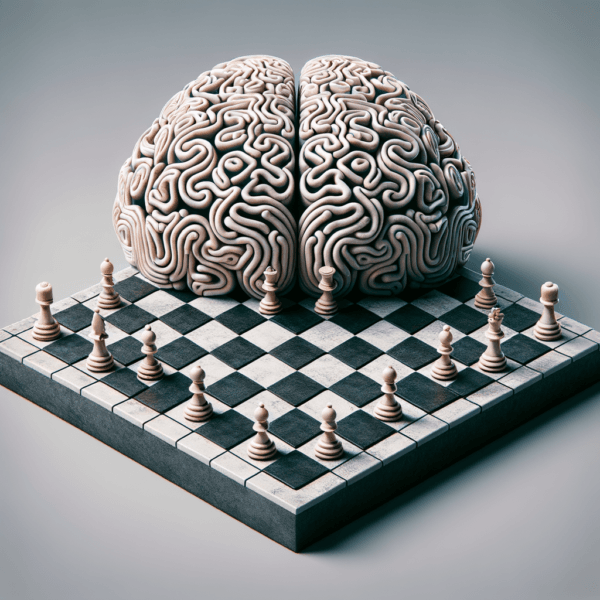 chess concept with mental blocks portrayed as abstract patterns
