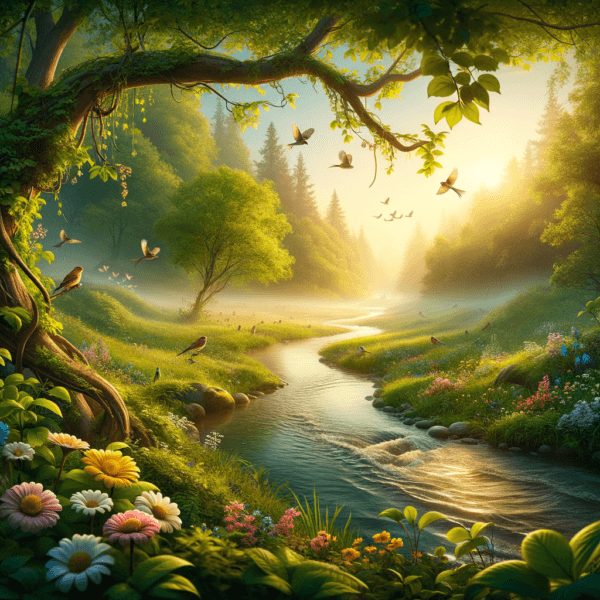 Calming journey to inner peace depicted in nature