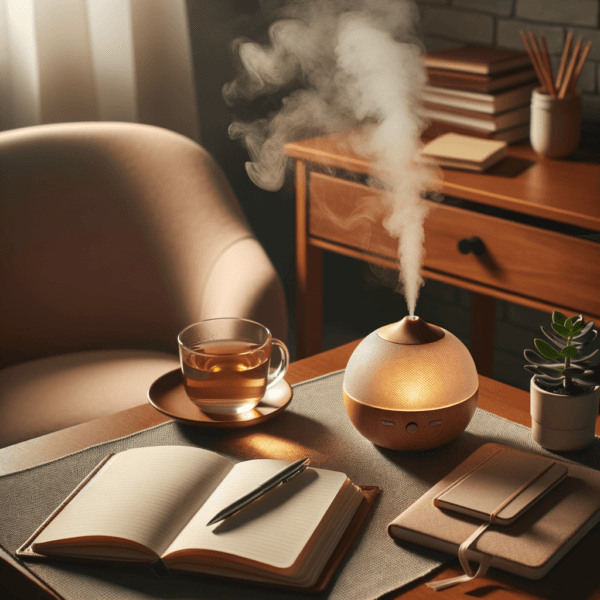 Calm office space for meditation and learning