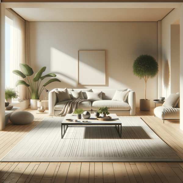A clean, organized living room reflecting the benefits of reduced shopping impulses