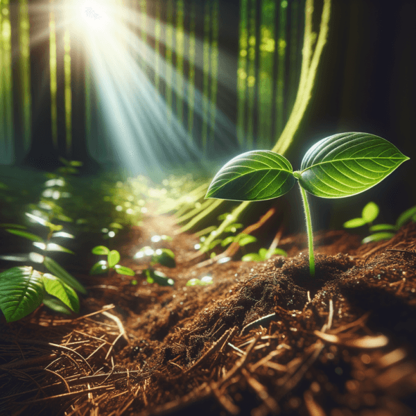 Growth symbolism in a forest setting