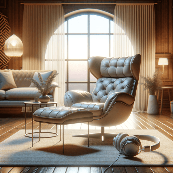 A serene setting with hypnosis audio playing and a calming atmosphere for overcoming fear of dogs.