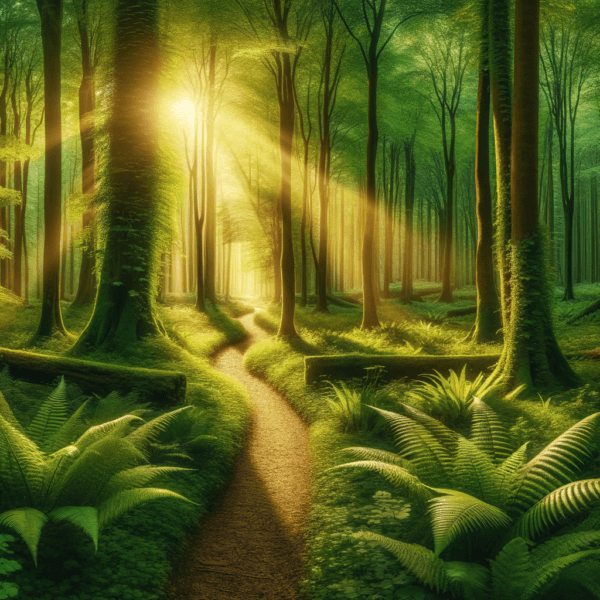 Enchanting path leading through serene nature