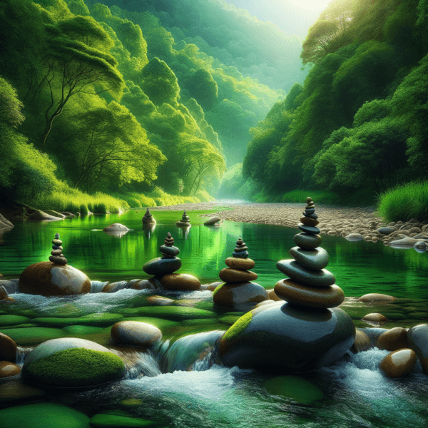 Tranquil scene illustrating balance in nature, symbolizing mindful eating habits