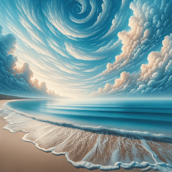 A picturesque coastal view with gentle waves and a horizon, promoting a sense of relaxation and clarity.
