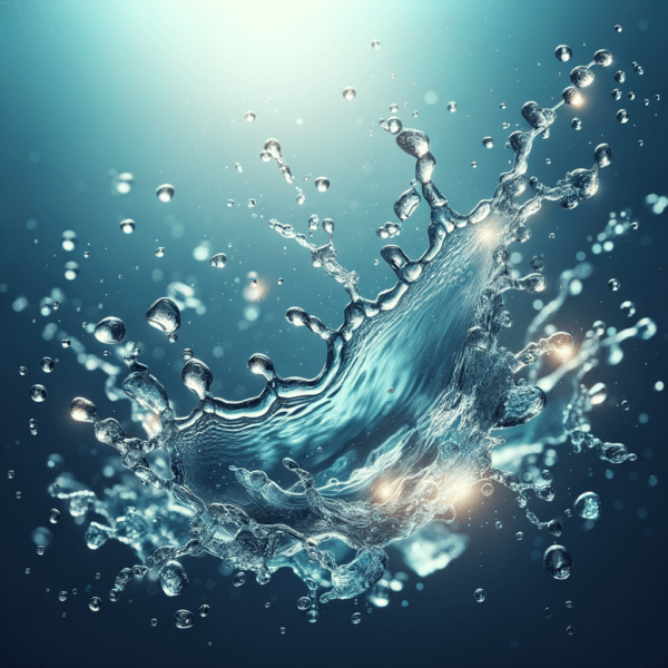 Crystal clear water splashing playfully