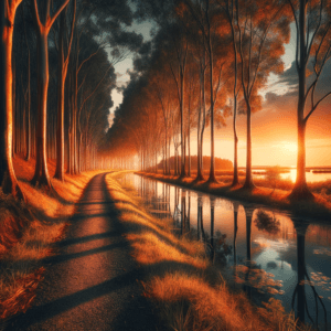 serene dusk on a scenic cross-country running trail