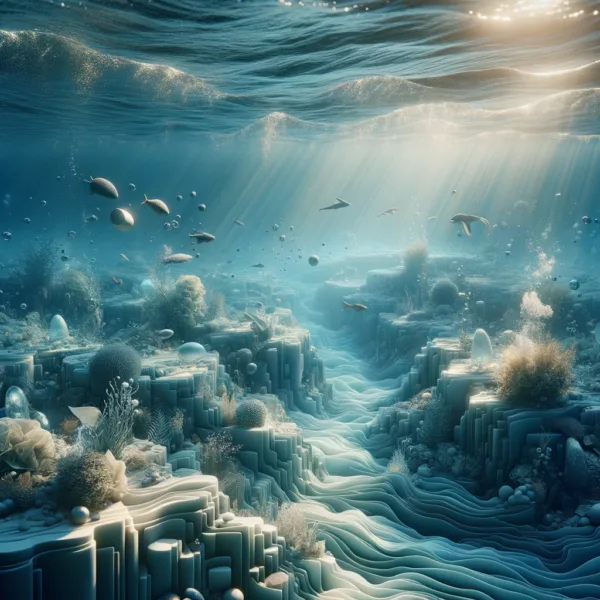 Underwater scene portraying serenity and focus in swimming