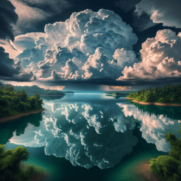 Serene visualization during a thunderstorm