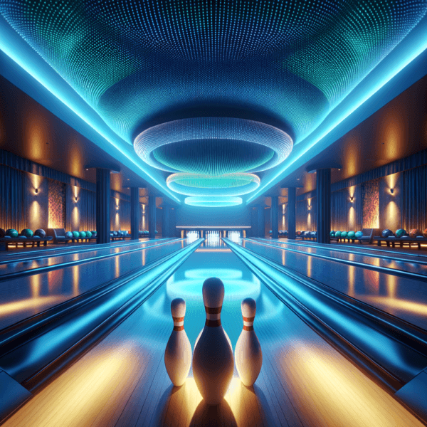 Calm and serene bowling alley environment