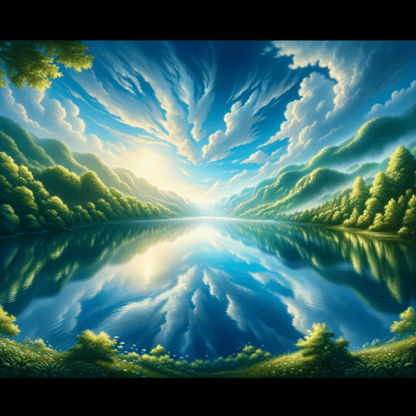 Calm, quiet lake representing mental clarity and serenity