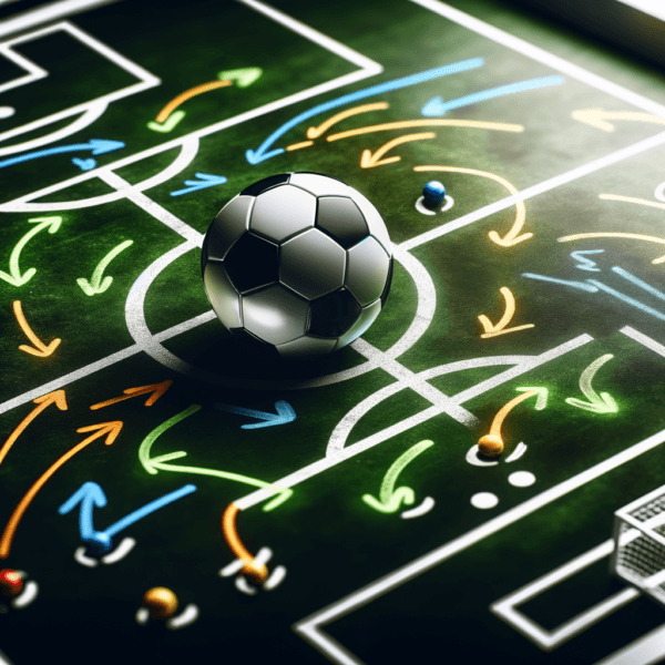 Soccer strategy board showcasing focus and planning