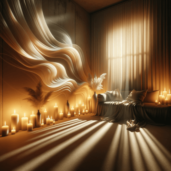 Candlelit ambiance with gentle shadows