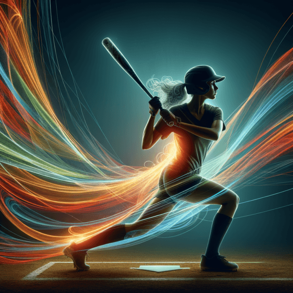 Visualization of focused softball player preparing to hit