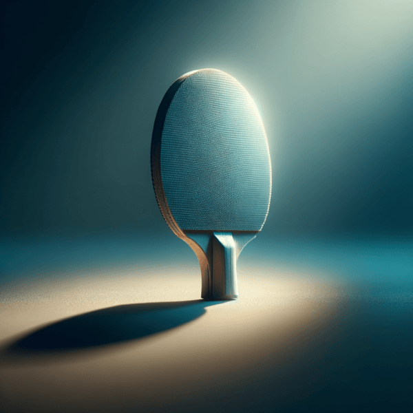 A serene environment depicting a table tennis racket resting calmly on a table.