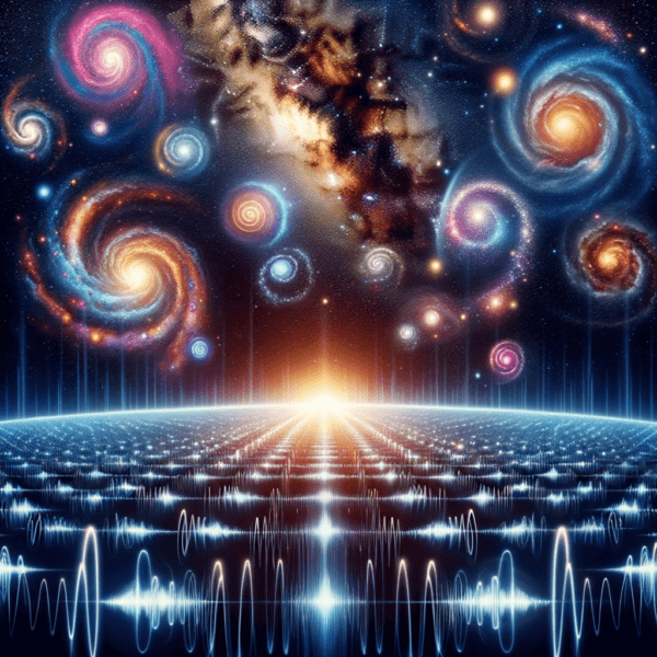 Sound waves merging with cosmic elements