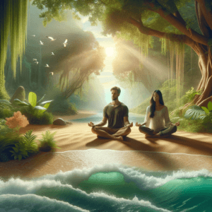 Hypnotic relaxation for couples in tranquil nature