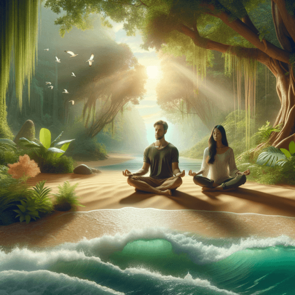 Hypnotic relaxation for couples in tranquil nature