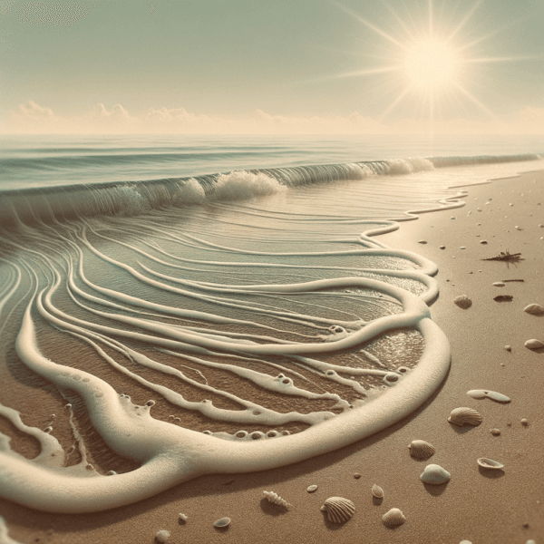 Calming waves gently lapping at a serene shore