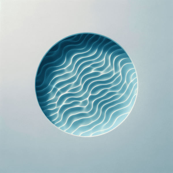 Close-up of a peaceful blue pool with soft ripples