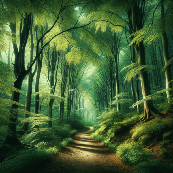 Peaceful trail for mindful running