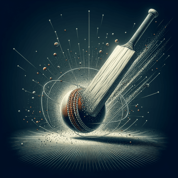 Cricket player performing a perfect hit with precision and focus.